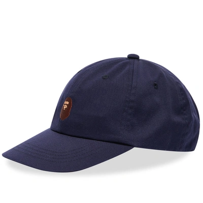 A Bathing Ape Ape Head Embroidered Panel Cap In Blue