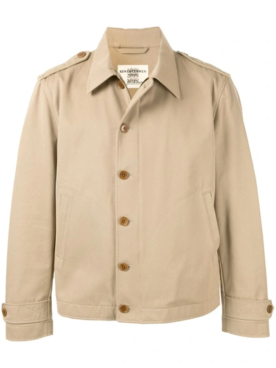 Kent & Curwen Relaxed-fit Zipped Shirt Jacket In Brown