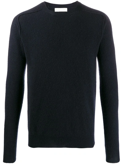 Bottega Veneta Cashmere Piped Shoulders Jumper In Blue