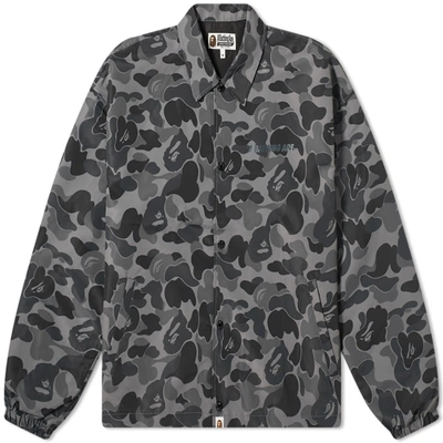 A Bathing Ape Abc Camo Relaxed Coach Jacket In Black