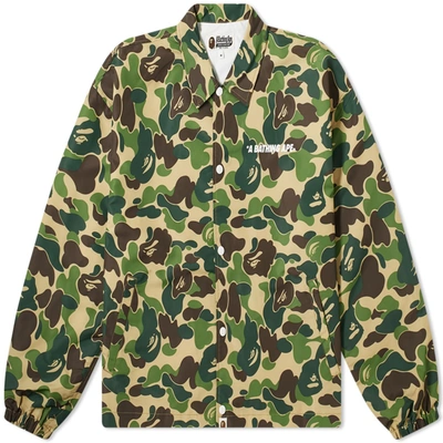 A Bathing Ape Abc Camo Relaxed Coach Jacket In Green