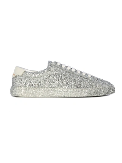 Saint Laurent Silver Glitter Andy Sneakers