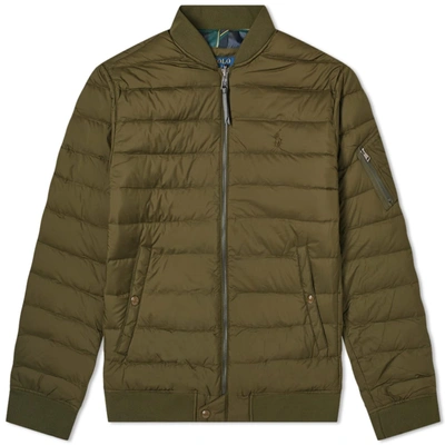 Polo Ralph Lauren Down Filled Bomber Jacket In Green