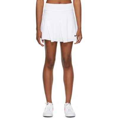 Nike Advantage Slam Mesh-paneled Dri-fit Tennis Skirt In White