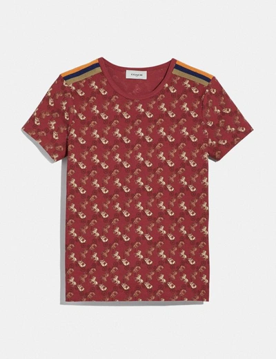 Coach Horse And Carriage Pique T-shirt In Red - Size L