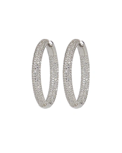 Nickho Rey Tire Crystal Embellished Hoop Earrings In Silver