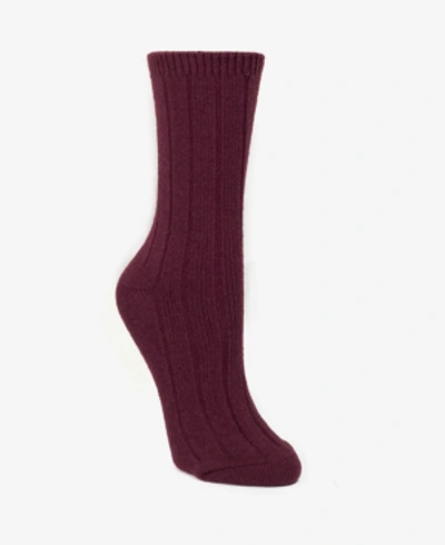 Dkny Super Soft Knit Wide Rib Boot Sock, Online Only In Cranberry
