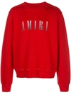 Amiri Red Men's Contrasting Logo Sweatshirt