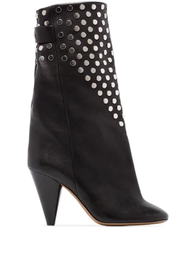 Isabel Marant Embellished Leather Ankle Boots In Black