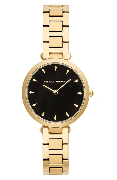 Rebecca Minkoff Womens Major Gold Stainless Steel Watch 33mm In Gold/ Black/ Gold