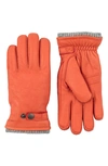 Hestra Utsjo Top-snap Leather Gloves In Brick Red