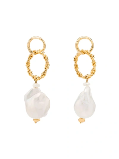 Joanna Laura Constantine Yellow Gold-plated Baroque Pearl Drop Earrings