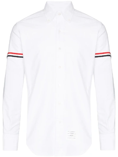 Thom Browne Hemd Mit Gestreifter Armbinde In White