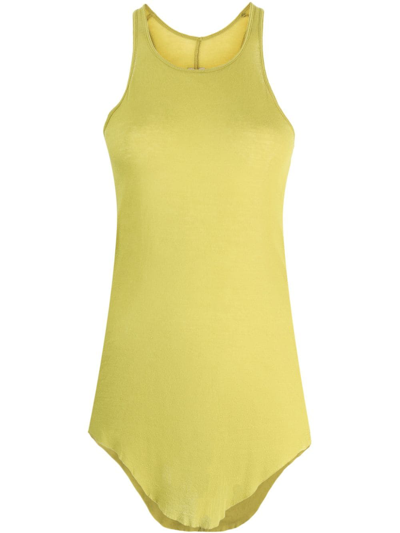 Rick Owens Woman Slub Cotton-jersey Tank Light Green In Yellow