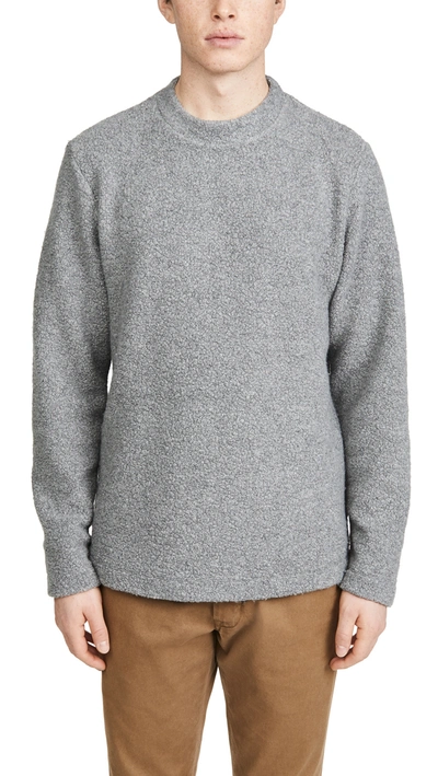Theory Birch Tech Wool Cashmere Sweater In Grey Heather