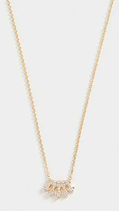 Jennie Kwon Designs 14k Mini Diamond Crown Necklace In Yellow Gold