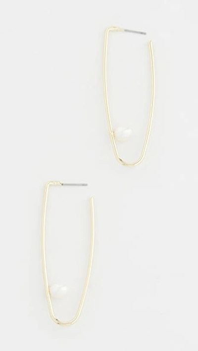 Jules Smith Cultured Pearl Drop Hoop Earrings In Gold
