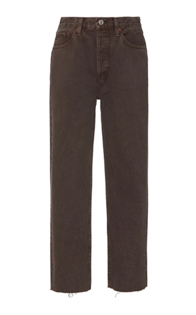 Re/done High-rise Straight-leg Jeans In Brown