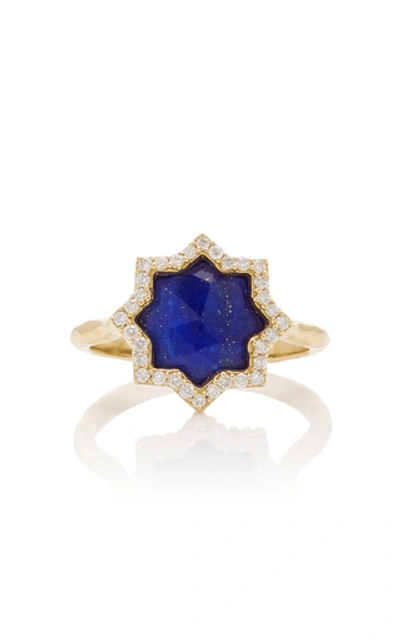 Amrapali Star Stack 18k Gold, Lapis And Diamond Ring In Blue