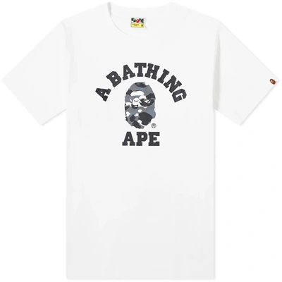 A Bathing Ape City Camo College Tee In White