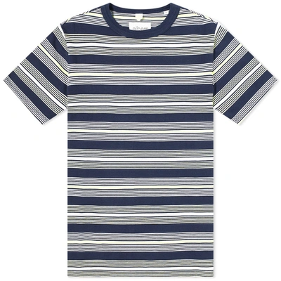 Albam Multi Striped Tee In Blue