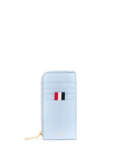 Thom Browne Pebbled Zip-around Wallet In Blue