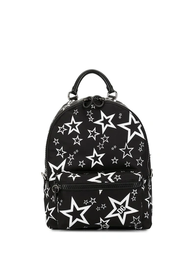 Dolce & Gabbana Mixed Star Print Nylon Vulcano Backpack In Black