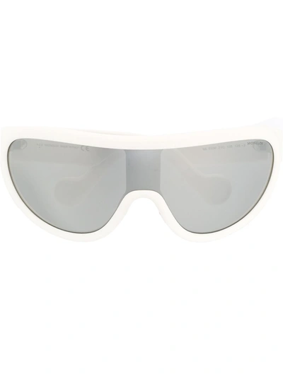 Moncler Shield Mirrored Acetate Sunglasses In White