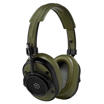 Master & Dynamic Mh40 Over-ear Headphones In Olive Leather/black Metal