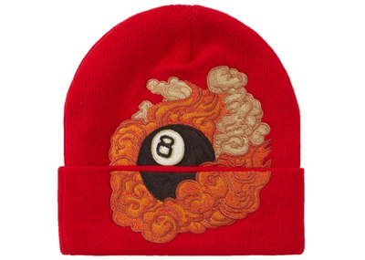 Pre-owned Supreme  Martin Wong 8-ball Beanie Red