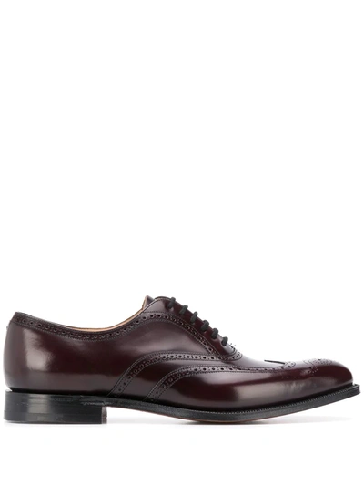 Church's Berlin Burgundy Polishbinder Oxford Lace-up In Red