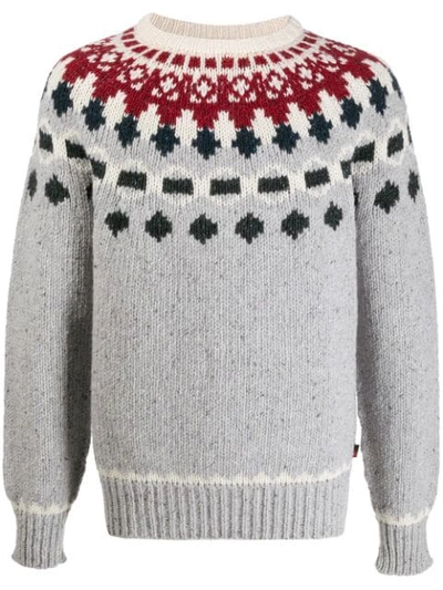 Woolrich Crew-neck Knit Jumper In Light Grey