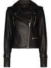 Paige Rayven Leather Biker Jacket In Black