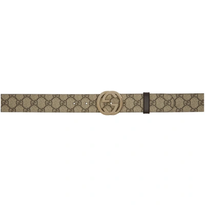 Gucci Beige Supreme Gg Belt In 9643 Beige