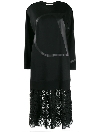 Valentino Vlogo Jersey Dress In Black