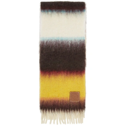 Loewe Multicolor William De Morgan Mohair Stripe Scarf In 9990 Multic