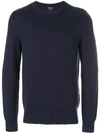 Apc Navy Fine-knit Wool Jumper In Blue