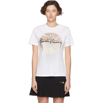 Versace White Gianni  T-shirt In A3272 White