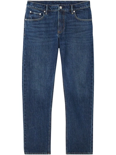 Burberry Straight-fit Washed Jeans In Blue