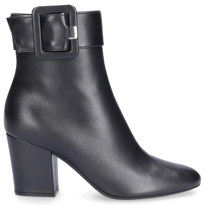 Sergio Rossi Sr Mia Belted Nappa Leather Ankle Boots In Black