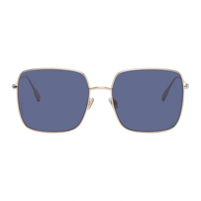 Dior Gold & Blue Stellaire1 Sunglasses In Silver