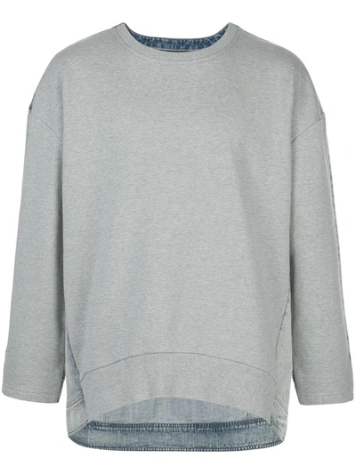 Mostly Heard Rarely Seen Denim Back Sweatshirt In Grey