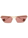 Gucci Rectangular Sunglasses In Gold