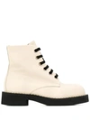 Marni Lace-up Ankle Boots In Neutrals