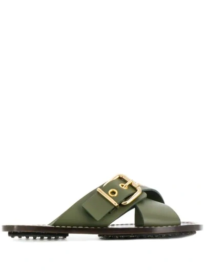 Marni Open-toe Crisscross Sandals In Green