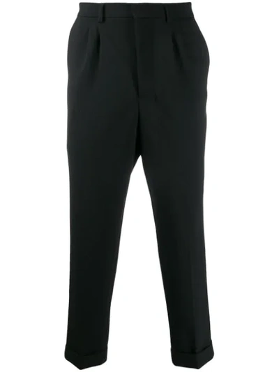 Ami Alexandre Mattiussi Carrot Fit Pleated Trousers In Black
