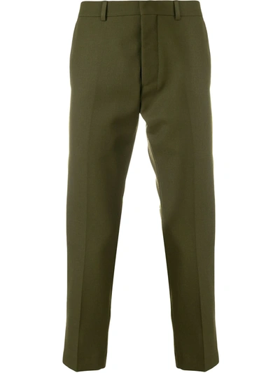 Ami Alexandre Mattiussi Carrot Fit Pleated Trousers In Green