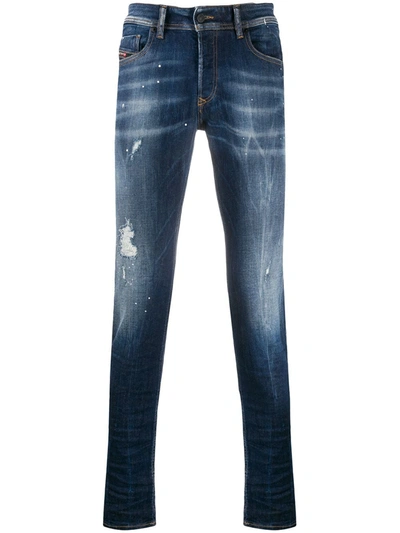 Diesel Sleenker Mid-rise Skinny Jeans In Blue