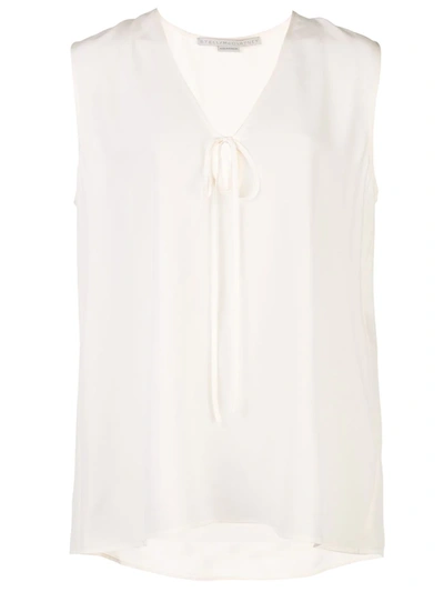 Stella Mccartney Tie-neck Sleeveless Blouse In White