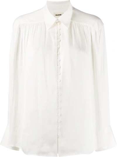 Zadig & Voltaire Tent Satin Shirt In White